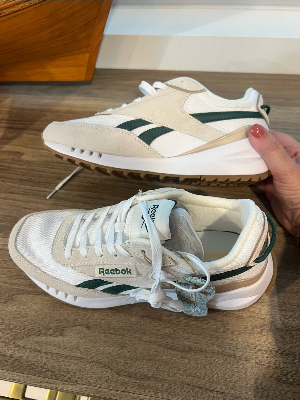 Reebok Classic Platform Sneakers White Green Gum Women’s Size 9 NWT